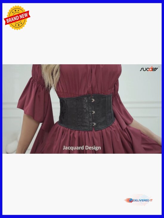Underbust Lace Up Corset Belt for Women Renaissance Steampunk Bustier main image 4
